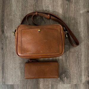 Madewell leather purse with matching wallet